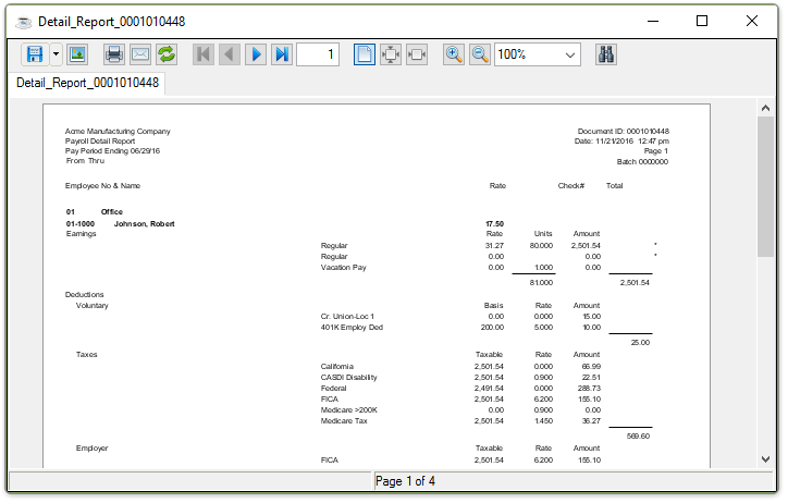 Reporting Details PR - Detail Report