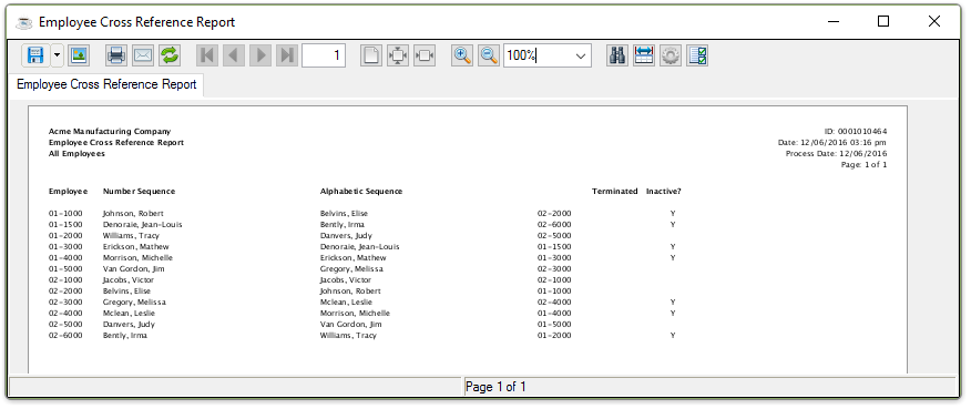 PR - Employee Cross Reference