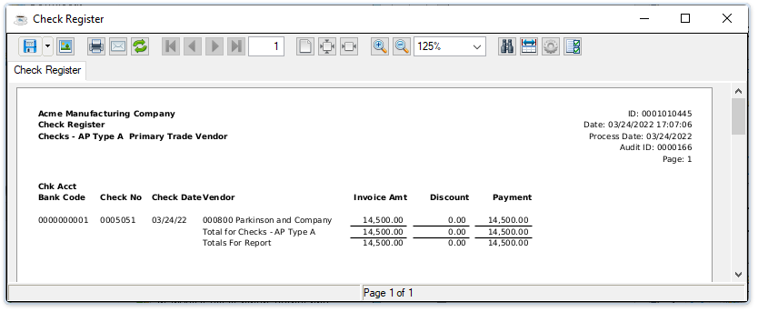Check Register output