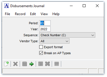 Disbursements Journal