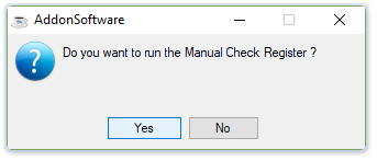 Do you want to run the Manual Check Register?