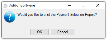 Print Payment Selection Report?