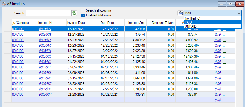 AR Invoices