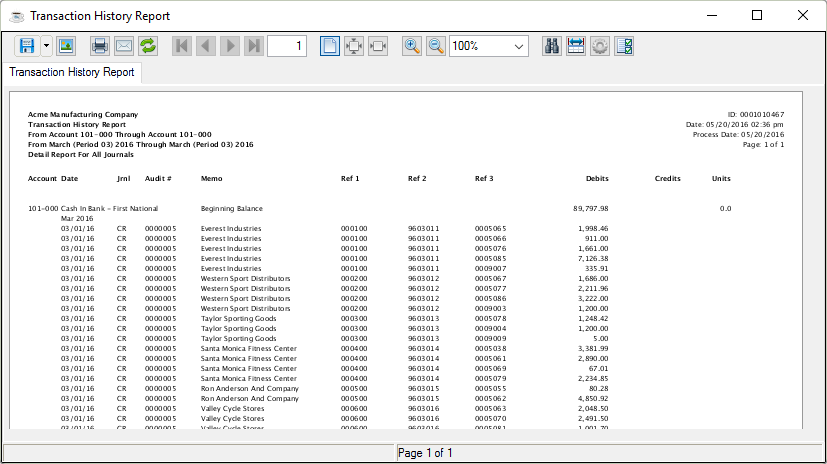 Sample Detail Report - Transaction History Report