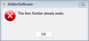 Item number already exists