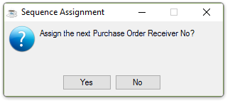 Assign next PO receiver number?