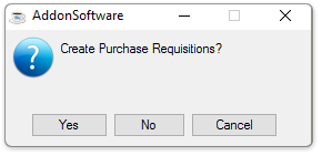 Create Purchase Requisitions?