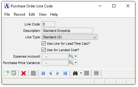 PO Line Code Maintenance