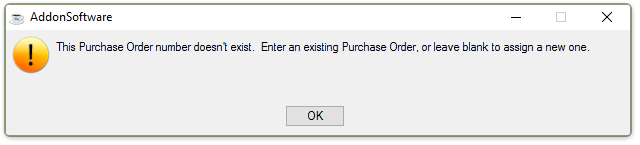 PO number does not exist