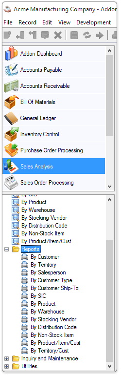 SA - Reports Menu