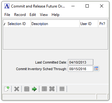 Commit and Release Future Orders window