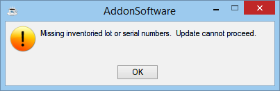 Missing numbers, update cannot proceed.