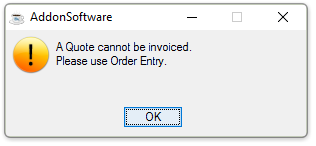 A quote cannot be invoiced
