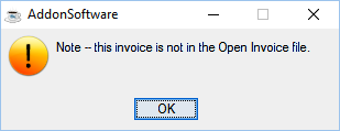 Invoice is not in Open Invoice file