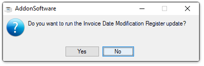 Run the Invoice Date Modification Register update?