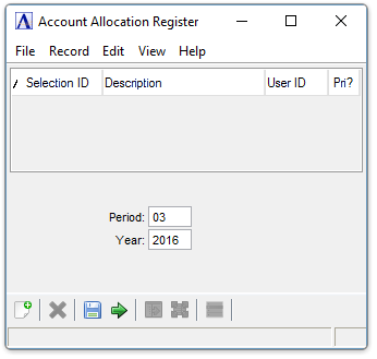 Account Allocation Register
