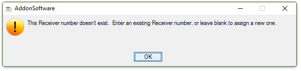 PO receiver number does not exist