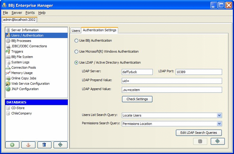 Using LDAP and Active Directory User Authentication